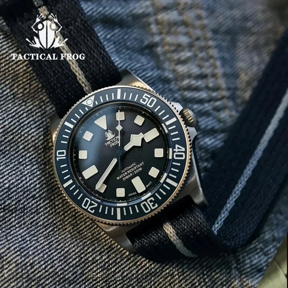 Tactical Frog Titanium Mechanical Watch 42mm FXD Men Watch NH35 Automatic Movement Sapphire 200m Waterproof Luminous Wristwatch