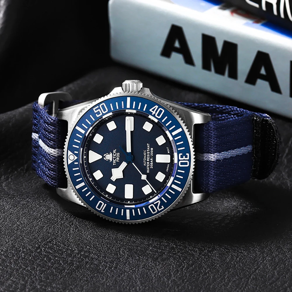 Tactical Frog Titanium Mechanical Watch 42mm FXD Men Watch NH35 Automatic Movement Sapphire 200m Waterproof Luminous Wristwatch
