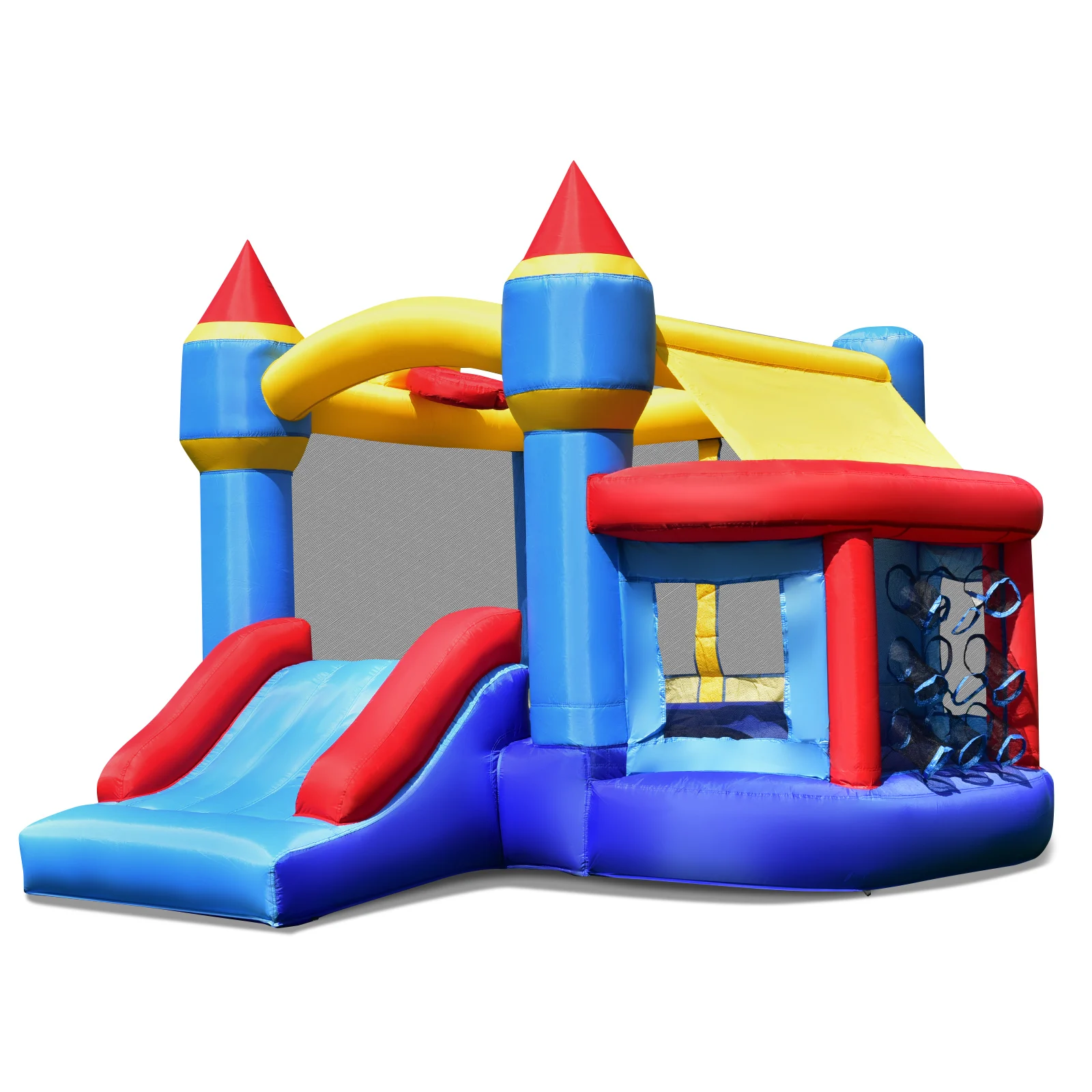 Inflatable Bounce House Castle Slide Bouncer Kids Basketball Hoop Without Blower