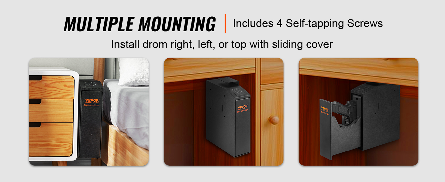 SucceBuy Gun Safe Q235 Steel Pistol Safe 3-Way Quick Access Firearm Case Gun Box Advanced Biometric Technology Travel Gun Safe