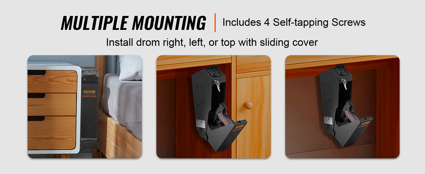SucceBuy Gun Safe Q235 Steel Pistol Safe 3-Way Quick Access Firearm Case Gun Box Advanced Biometric Technology Travel Gun Safe