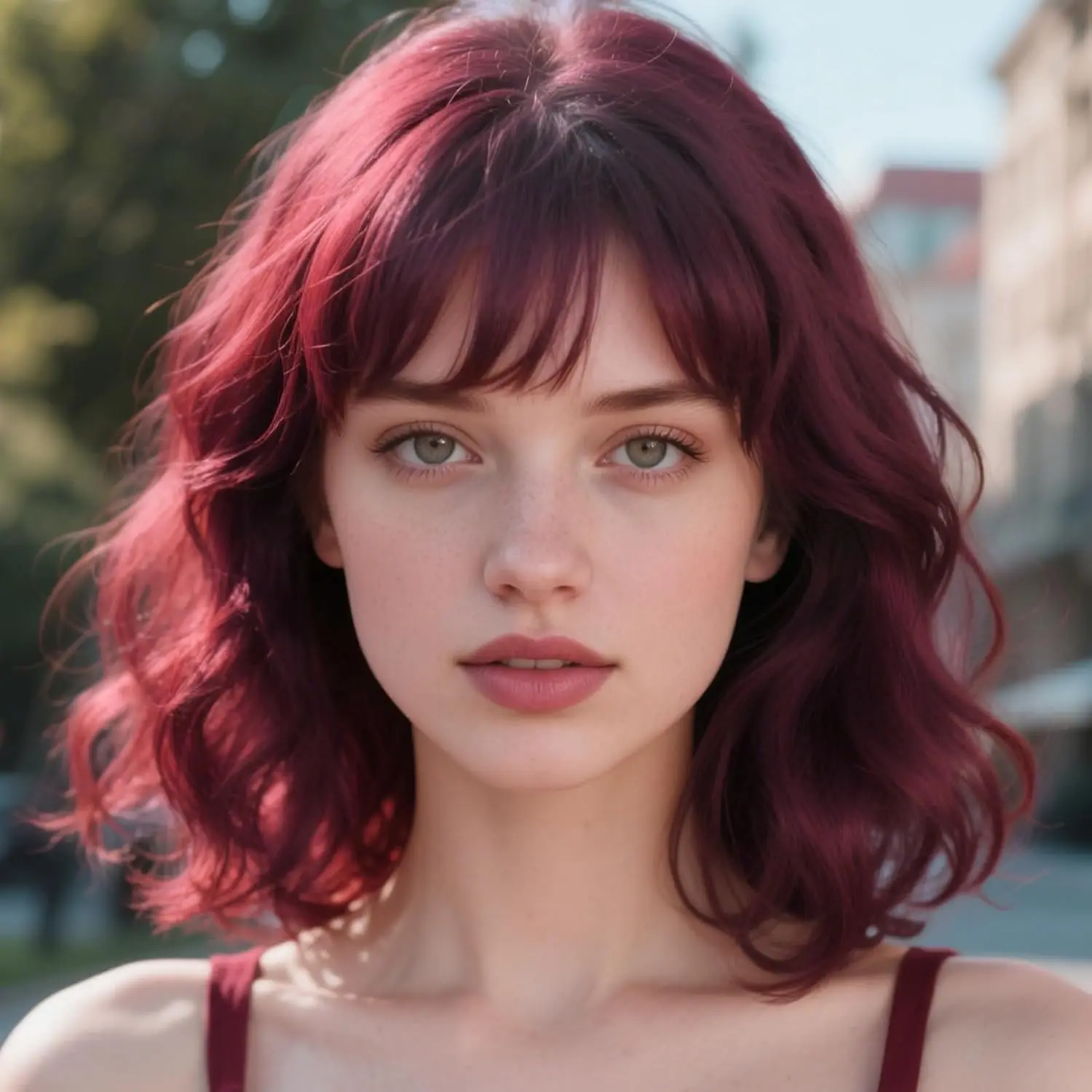 Natural Brown Synthetic Curly Wavy Bob Wig with Bangs for Women