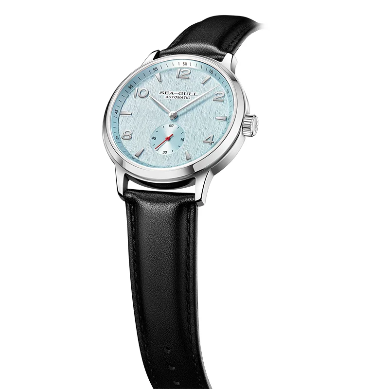 Seagull 6184 Men's Automatic Watch Blue Sapphire Glass 5ATM Waterproof Ultra-Thin Leather Strap Minimalist Casual Wristwatch