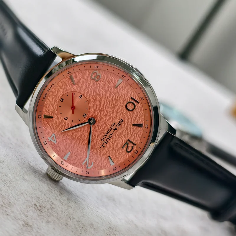 Seagull 6184 Men's Automatic Watch Blue Sapphire Glass 5ATM Waterproof Ultra-Thin Leather Strap Minimalist Casual Wristwatch