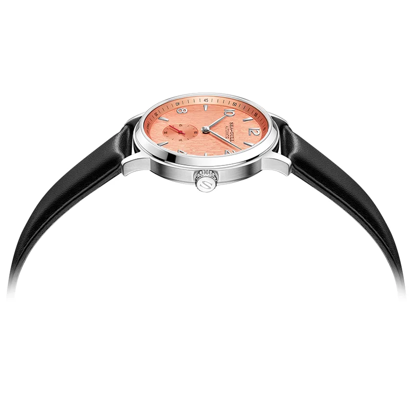 Seagull 6184 Men's Automatic Watch Blue Sapphire Glass 5ATM Waterproof Ultra-Thin Leather Strap Minimalist Casual Wristwatch