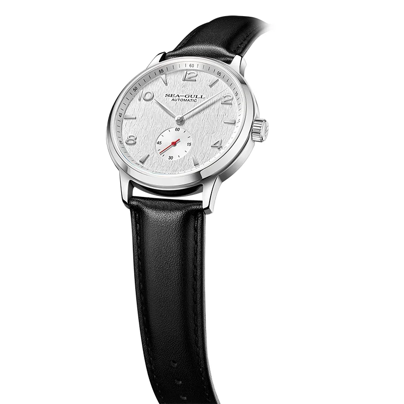 Seagull 6184 Men's Automatic Watch Blue Sapphire Glass 5ATM Waterproof Ultra-Thin Leather Strap Minimalist Casual Wristwatch