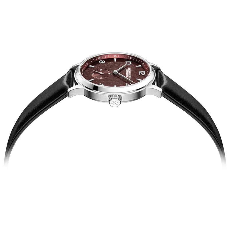 Seagull 6184 Men's Automatic Watch Blue Sapphire Glass 5ATM Waterproof Ultra-Thin Leather Strap Minimalist Casual Wristwatch