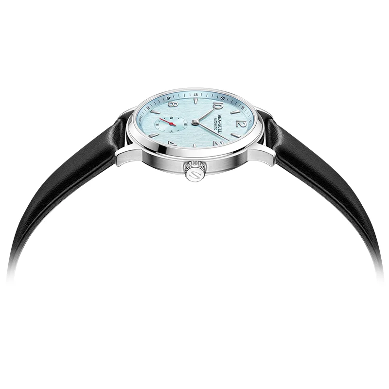 Seagull 6184 Men's Automatic Watch Blue Sapphire Glass 5ATM Waterproof Ultra-Thin Leather Strap Minimalist Casual Wristwatch