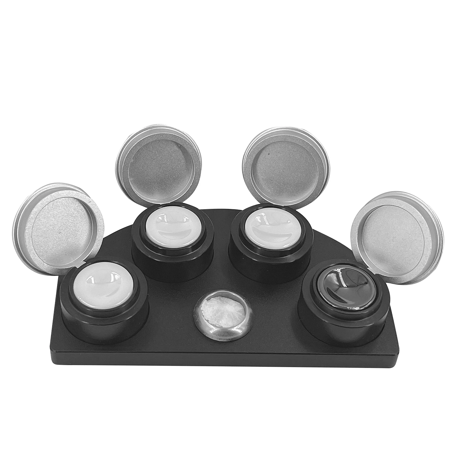 Alloy Metal Watch Oil Pot Set Lubrication Stand Oiler Holder W/ 4 Cups Metal Tray Oilers Watchmaker Watch Practical Repair Tool