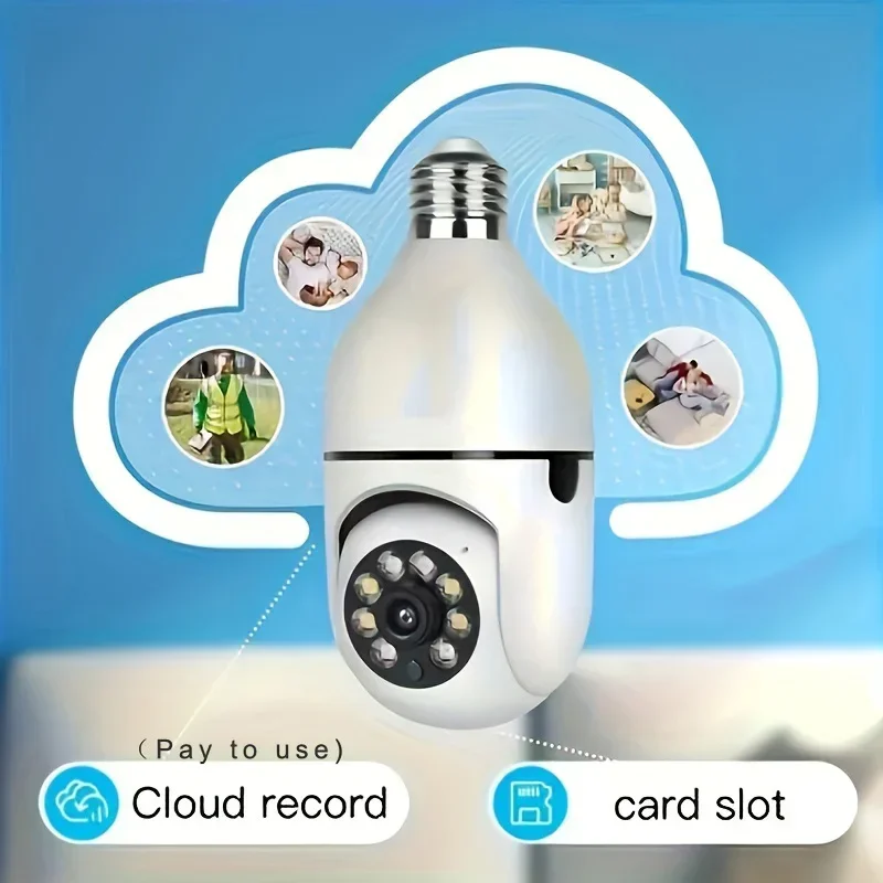 2Pc Ease Life APP-Light Bulb Security Cameras Outdoor Wireless WiFi Camera 5GHz, 360 Degree, E27 Light Socket Screw In Securi