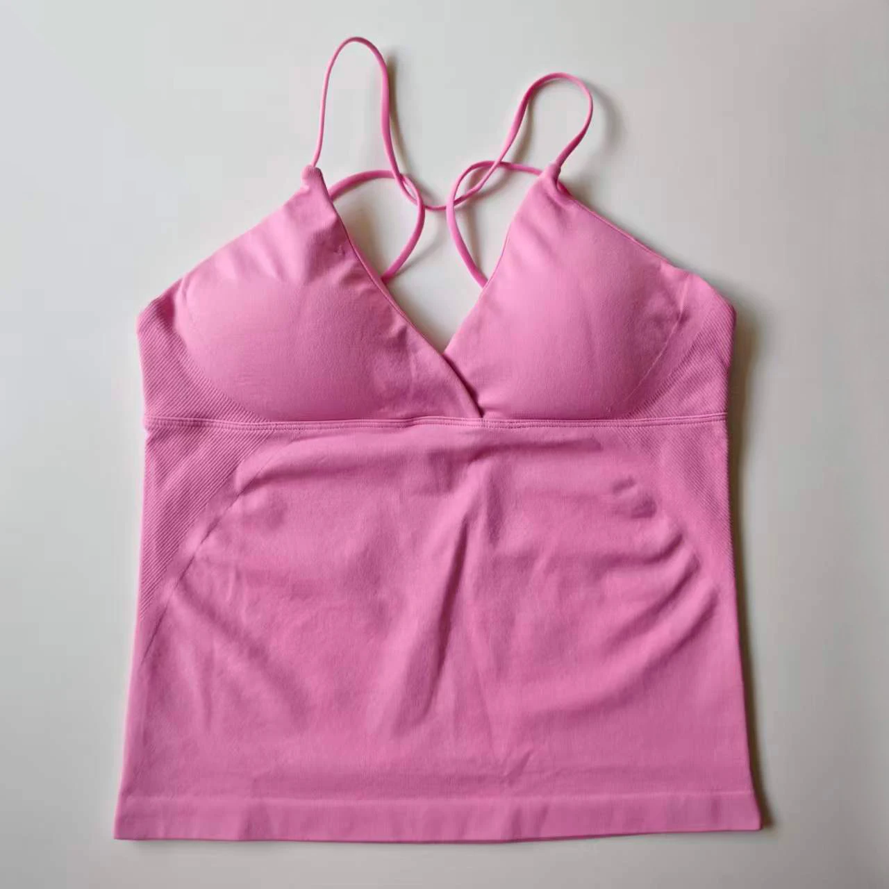 NCLAGEN Vision Twist Front Longline Top Women's Seamless Thin Straps Yoga Gym Workout Vest Running Tank Tops Fitness Clothing