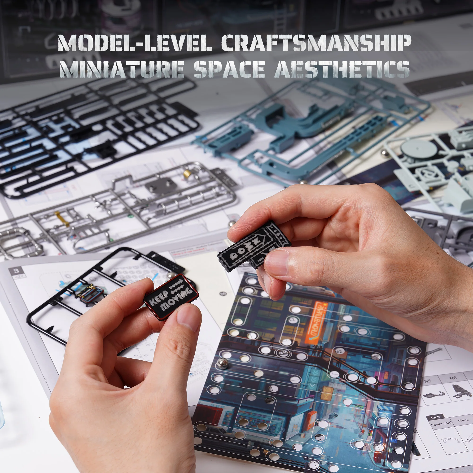 Robotime Rokr The Last City Futuristic Marble Run Parallel World Building Toy Set 130pcs Brain Teaser DIY Hobbies for Men Boys