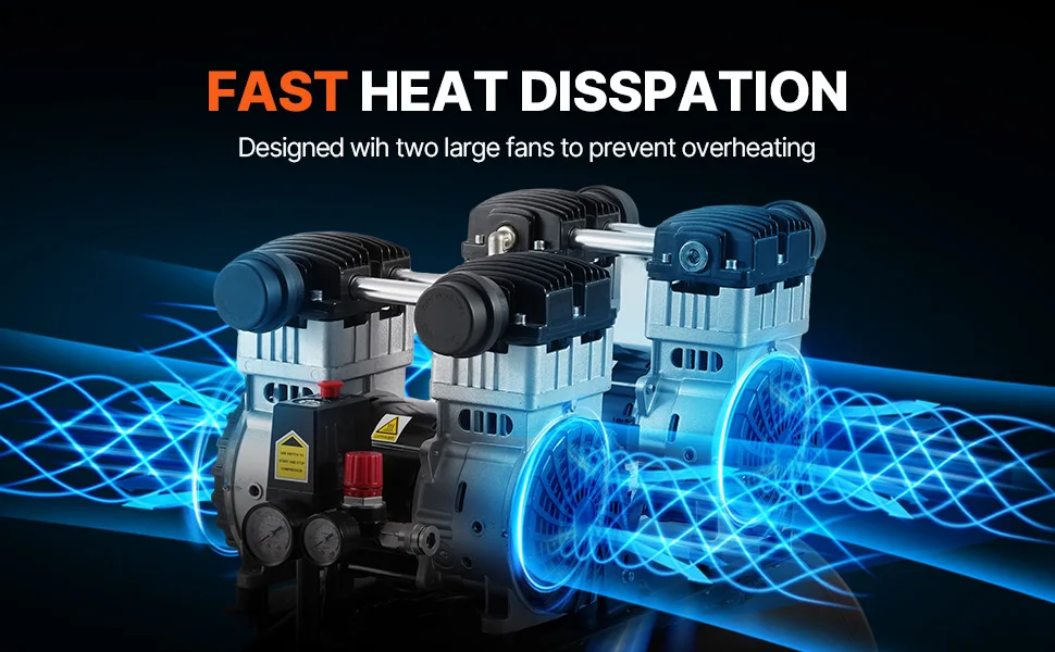 SucceBuy Air Compressor 750W/1450W/3000W Oil Free Air Compressor Quiet Portable Compressor Pump for Auto Repair Tire Inflation