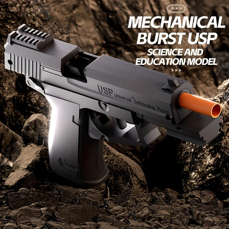 Soft Bullet Gun Toy Pistol with 100 Bullets, 12 Shells, and 2 Magazines New Toy Gun Pistol Hollow Hanging Machine, Toy Foam Blas