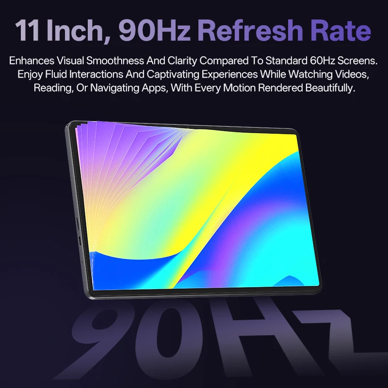 SVITOO Tablet 2026 Android 16 11 Inch 90Hz HD IPS Screen Unisoc T7250 Octa-Core Processor 4GB Physical RAM + 16GB Virtual RAM 128GB ROM 1TB Expandable 8800mAh Battery 2.4GHz 5GHz Dual Band WiFi 5 Bluetooth 5.0 GPS Widevine L1