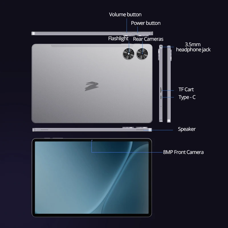 SVITOO Tablet 2026 Android 16 11 Inch 90Hz HD IPS Screen Unisoc T7250 Octa-Core Processor 4GB Physical RAM + 16GB Virtual RAM 128GB ROM 1TB Expandable 8800mAh Battery 2.4GHz 5GHz Dual Band WiFi 5 Bluetooth 5.0 GPS Widevine L1