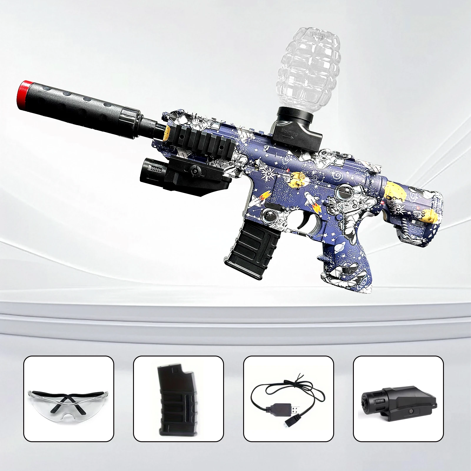 Set Electric Splatter Blaster Toy, Outdoor Team Games, Christmas, Halloween, Birthday, New Year Gift for Ages 14+