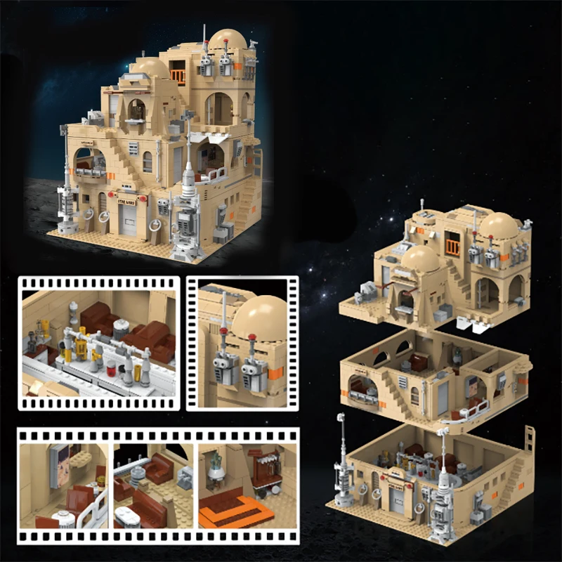 1971PCS MOC Planet Tavern Building Blocks Model Assembly Street View Bricks Toys House Building For Christmas Birthday Gifts