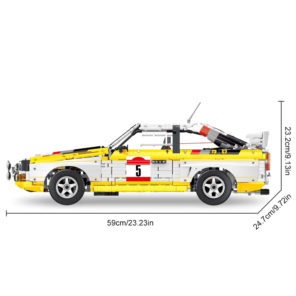 S1 Quattro 1:8 Group B 1984 Racing Car Supercar Building Blocks Sport Vehicle Brick Model Kit Boys Toy Adults Kid Gift 3887PCS