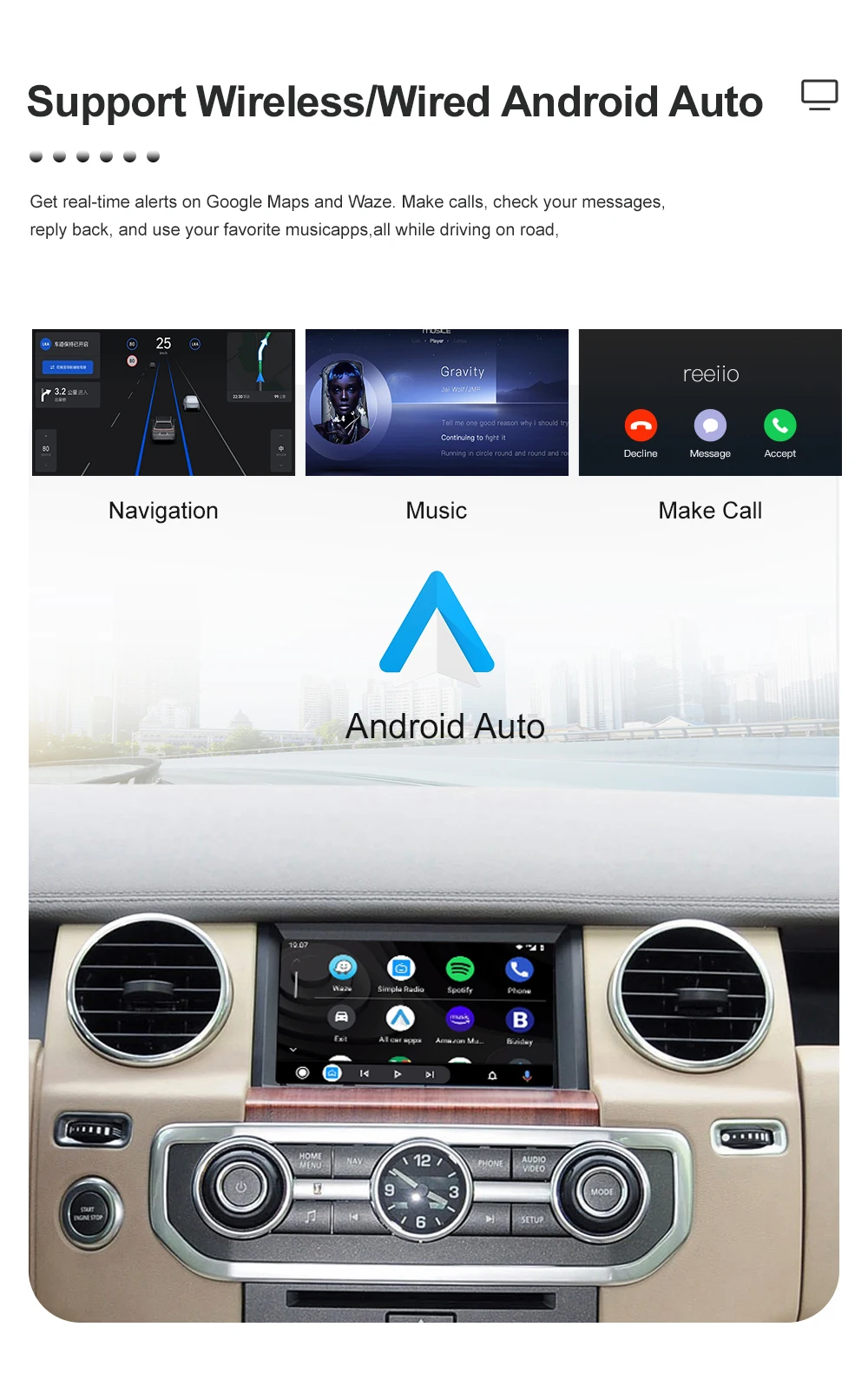 2025 New Wireless Carplay For Land Rover Jaguar Bosch Discovery 4 Aurora Freelander 2 XE XF XJ Airplay Android Auto