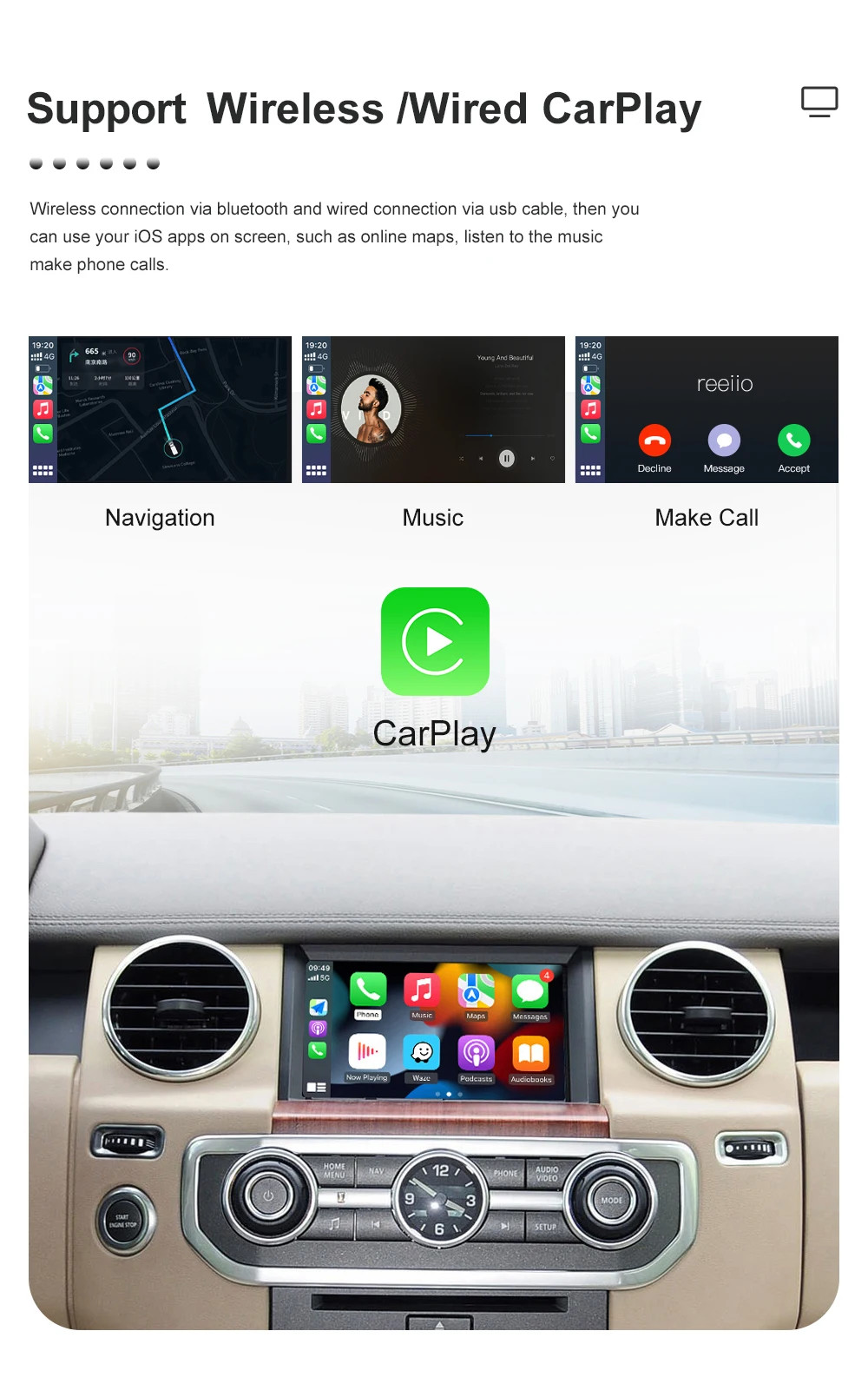 2025 New Wireless Carplay For Land Rover Jaguar Bosch Discovery 4 Aurora Freelander 2 XE XF XJ Airplay Android Auto