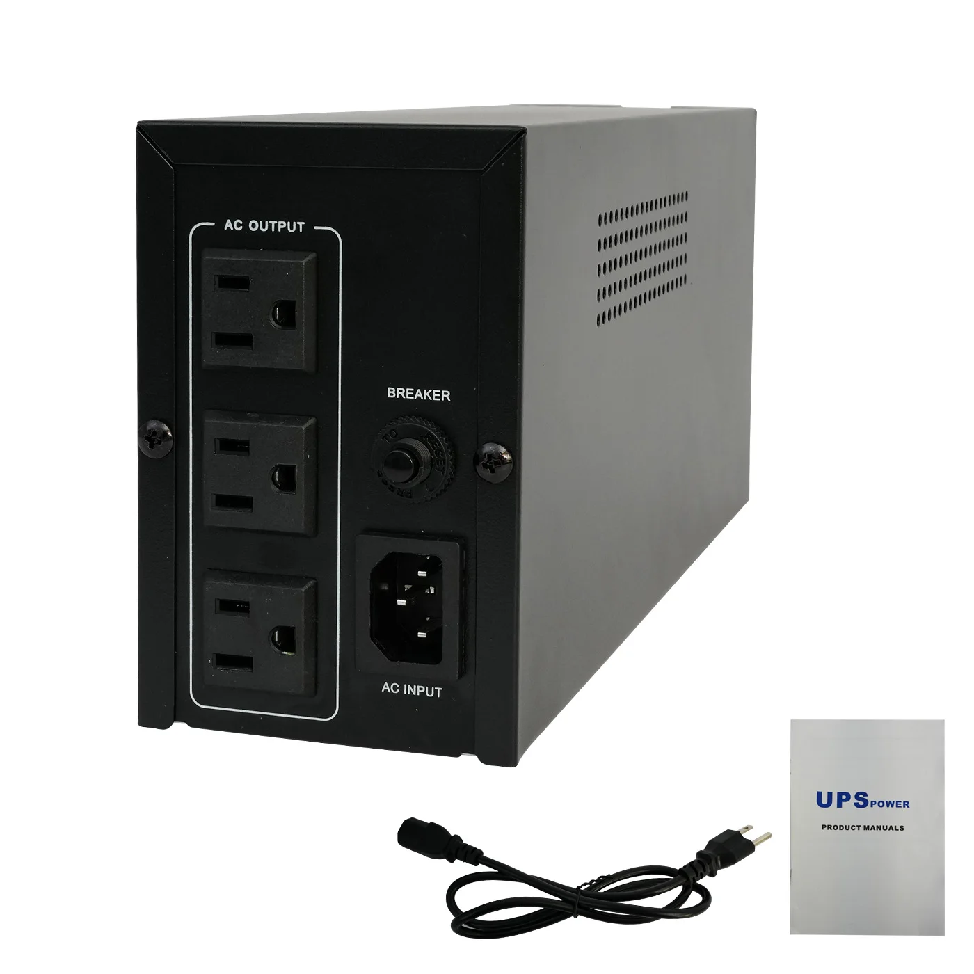 1000VA/600W 120V UPS Power Supply Battery Standby Power with 3 Outlets and LCD Display Surge Protector for Home and Office