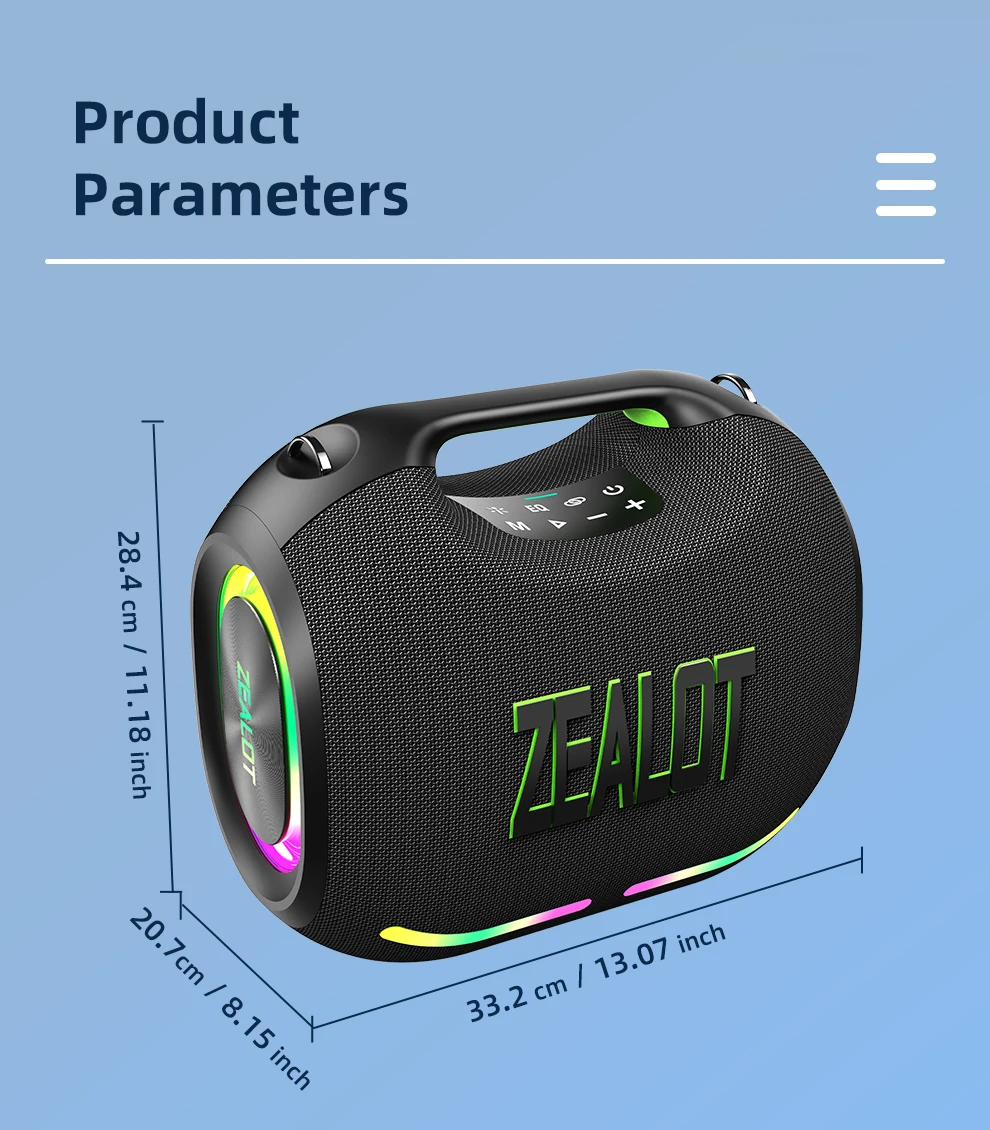 ZEALOT-ZE21 250W Big Power Wireless TWS Subwoofer Bluetooth Speaker High Volume Waterproof Portable Mobile Power HIFI Sound