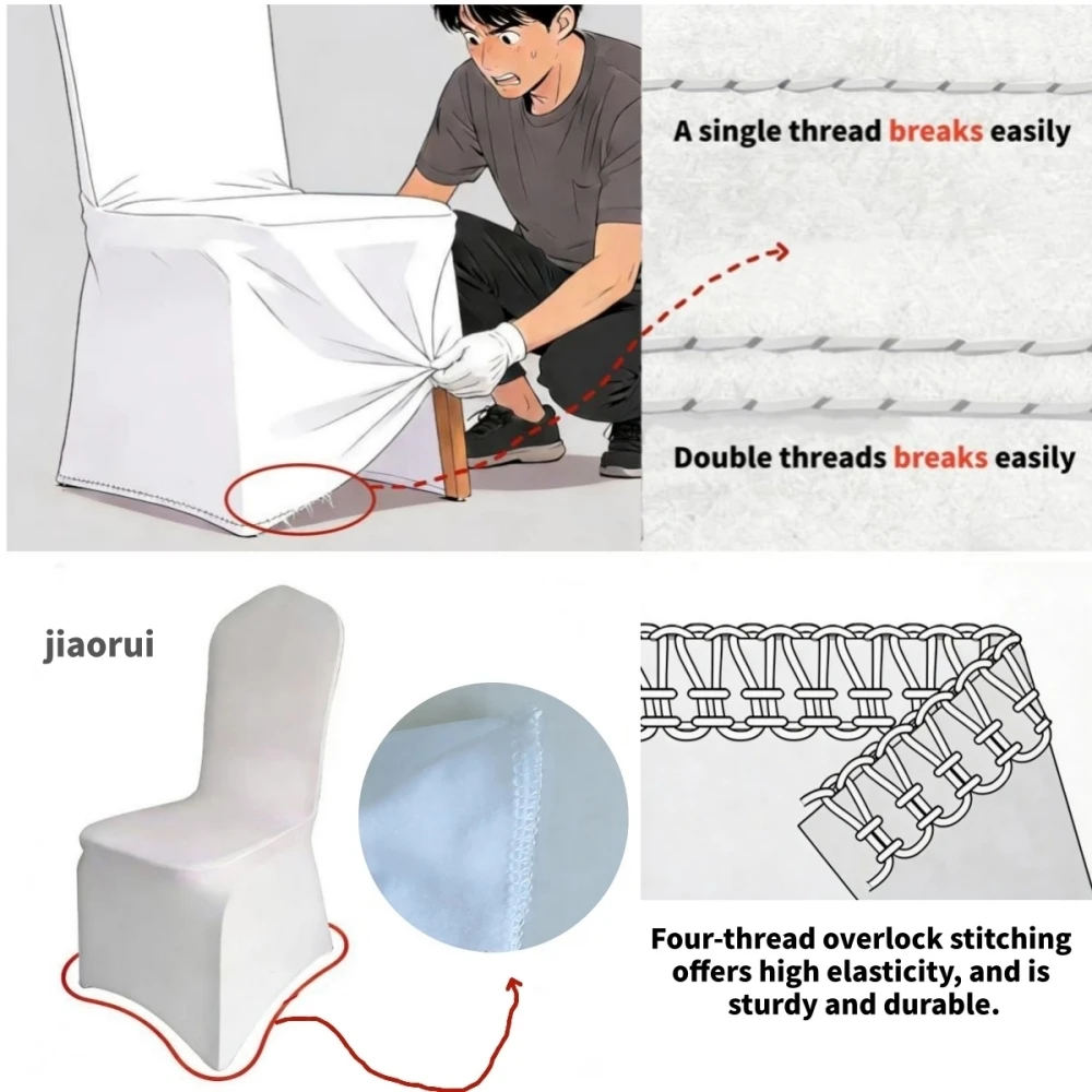 Jiaorui 10/20/30/50/100 Pcs Spandex Wedding Chair Seat Cover