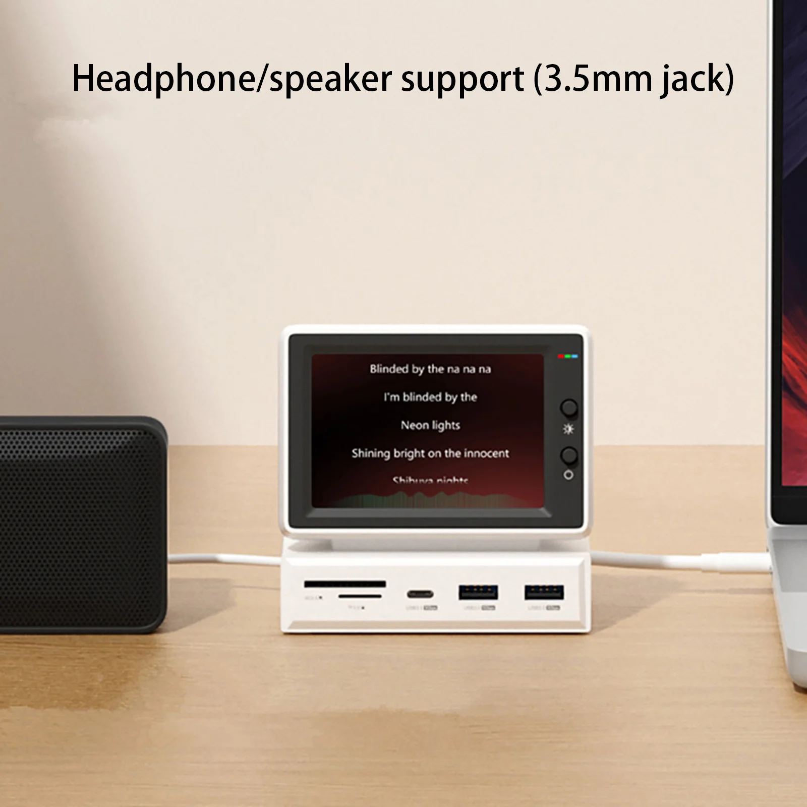 3.5inch HDD Data Monitor Display Sub Screen with USB C Hub for Laptop PC MacBook IPS Mini Screen AIDA64 Mini PC CPU RAM