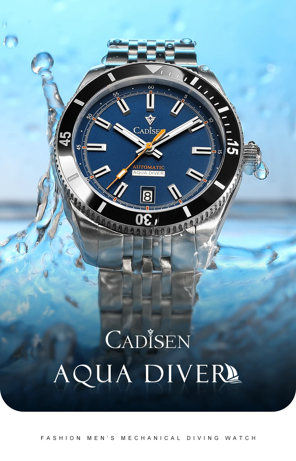 CADISEN New Men's Watches Mechanical Automatic Watch Men Japan MIYOTA 8215 Ceramic Bezel 10Bar Waterproof Wristwatch For Men