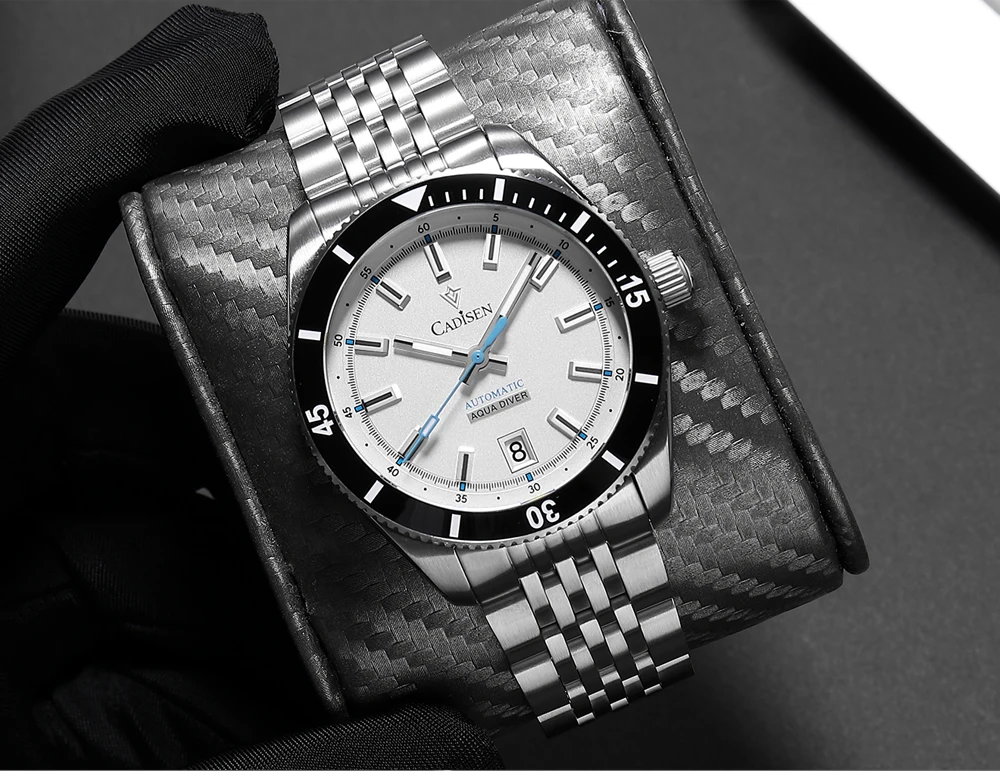 CADISEN New Men's Watches Mechanical Automatic Watch Men Japan MIYOTA 8215 Ceramic Bezel 10Bar Waterproof Wristwatch For Men