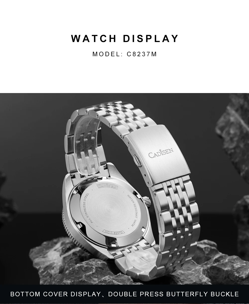 CADISEN New Men's Watches Mechanical Automatic Watch Men Japan MIYOTA 8215 Ceramic Bezel 10Bar Waterproof Wristwatch For Men