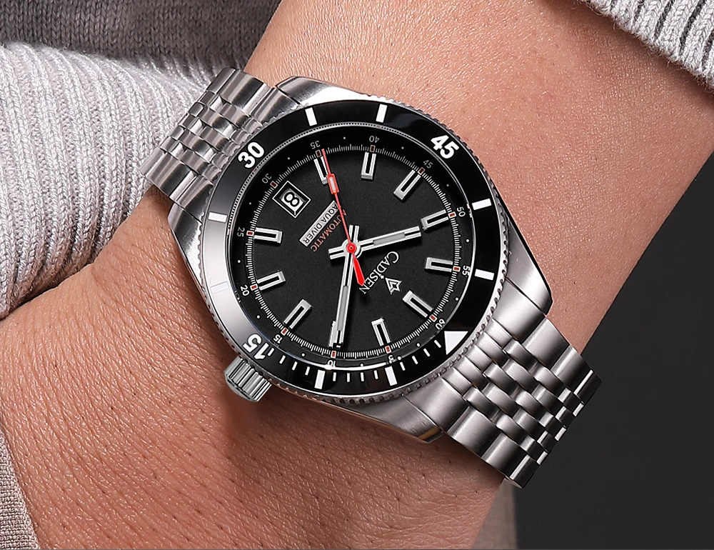 CADISEN New Men's Watches Mechanical Automatic Watch Men Japan MIYOTA 8215 Ceramic Bezel 10Bar Waterproof Wristwatch For Men