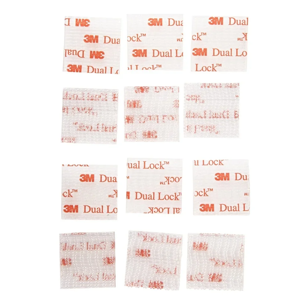 Heavy Duty Clear Plastic Fasteners 1in x 1in 12 Count Dual Lock Technology Holds 10lbs Indoor Outdoor Use No Tools Required