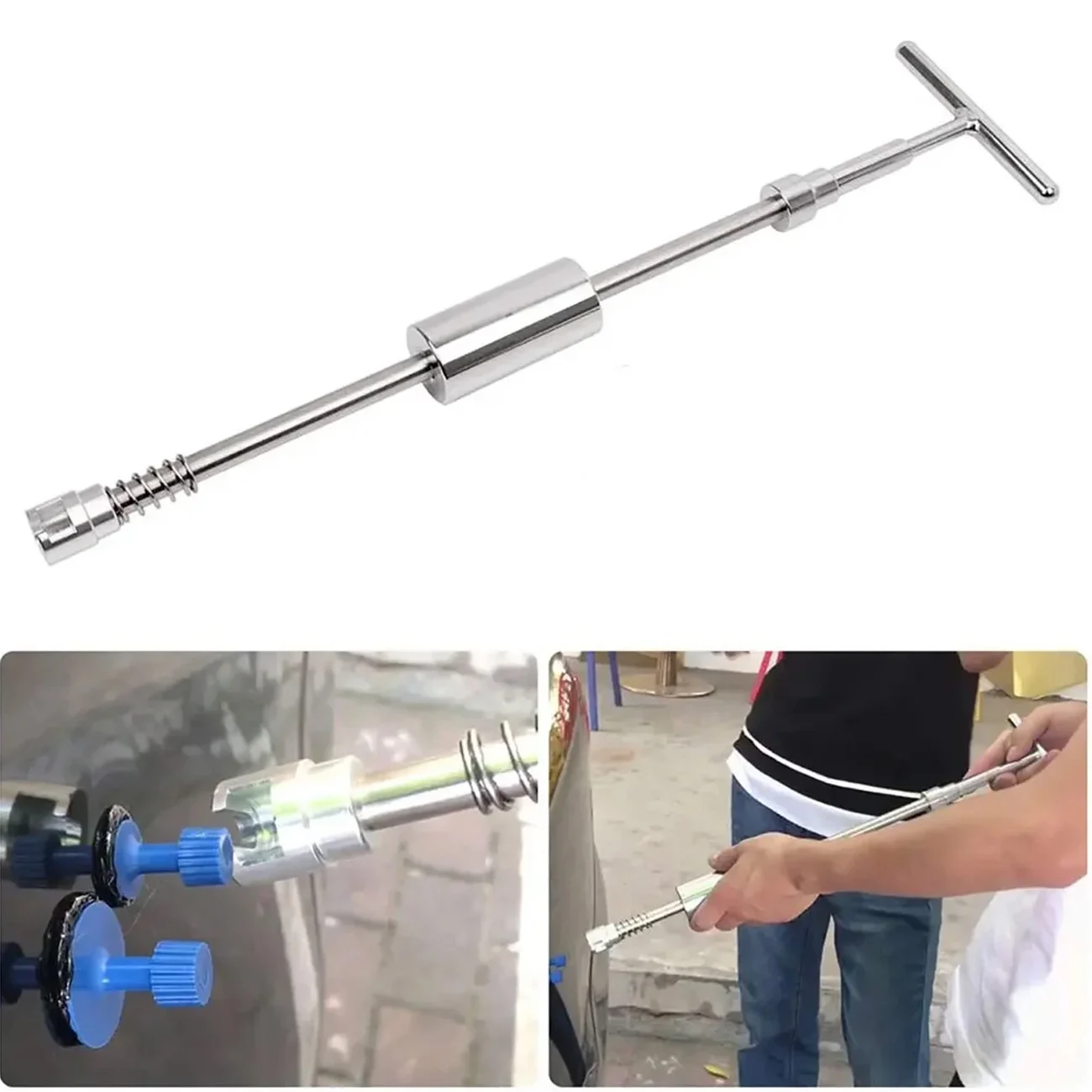 Car Dent Repair Tools Kit Slide Reverse Hammer + Golden Lifter Suction Cup Auto Body Paintless Dent Removal Puller Car Tools Kit