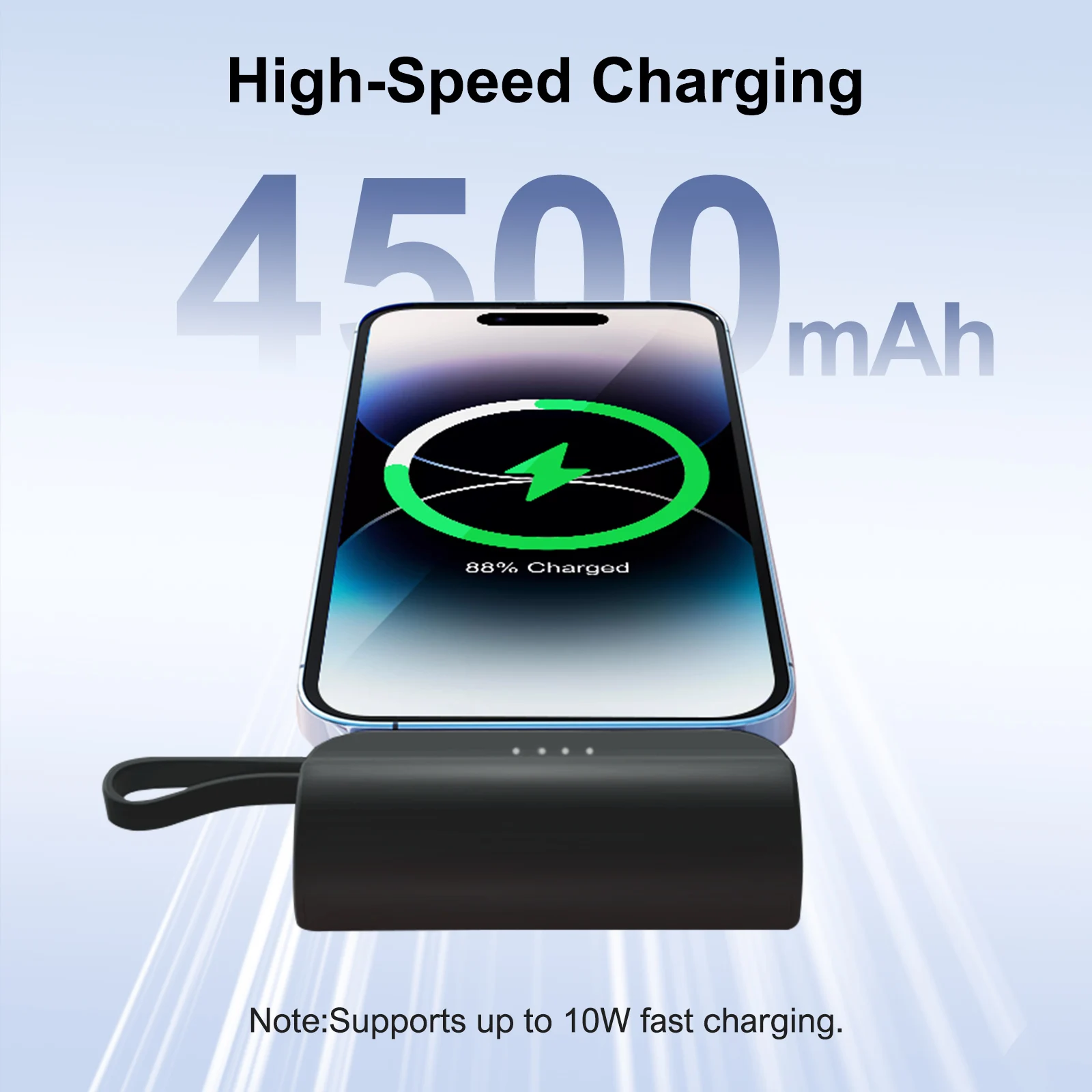 Mini Power Bank Portable 4500mAh Power Phone Charger Capsule Dual USB-C Ports For IPhone16/ 15/15 plus/15 pro/15 pro Max/Android