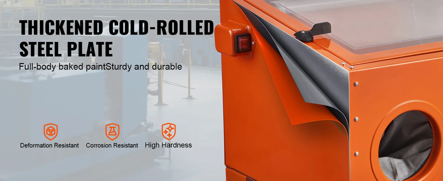 SucceBuy Sandblasting Cabinet 25/40/60 Gallon Portable Benchtop Sand Blaster with Blasting Gun Nozzles for Paint Stain Rust