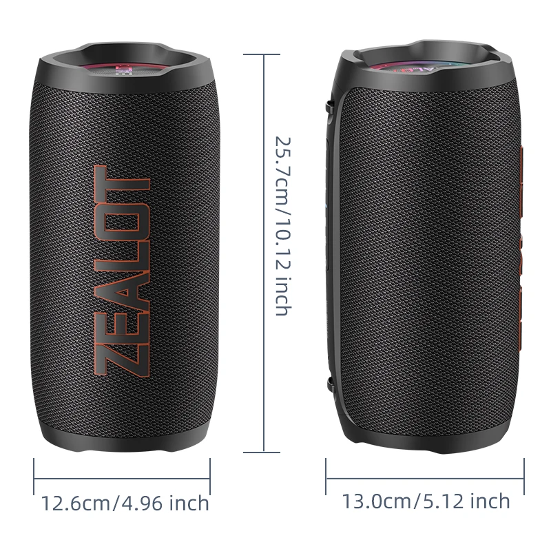 ZEALOT-S76 50W Portable Bluetooth Speaker Wireless Waterproof Outdoor IPX6 Stereo Bass Music Track Speaker Sound Box
