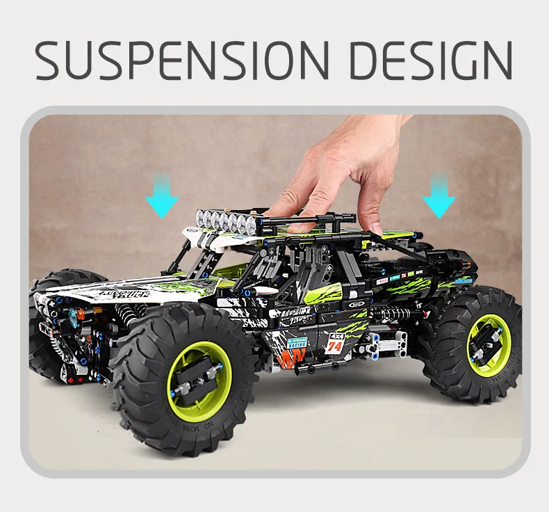 Mould King 18002 Technical Car Toys The MOC-19517 4WD RC Buggy Building Block Assembly Car Model Brick Set Kids Christmas Gift