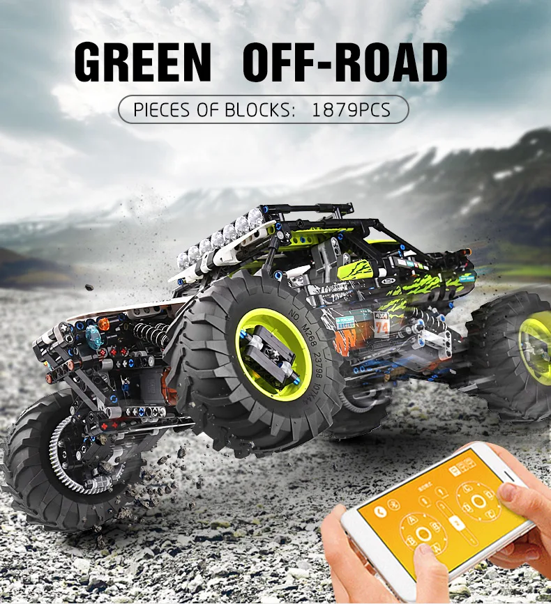 Mould King 18002 Technical Car Toys The MOC-19517 4WD RC Buggy Building Block Assembly Car Model Brick Set Kids Christmas Gift