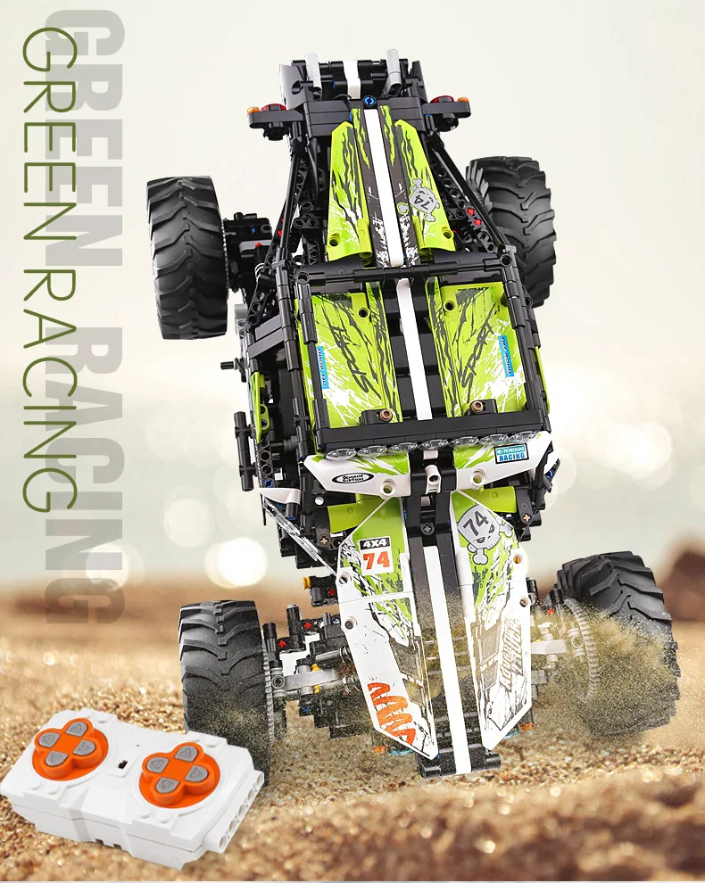 Mould King 18002 Technical Car Toys The MOC-19517 4WD RC Buggy Building Block Assembly Car Model Brick Set Kids Christmas Gift