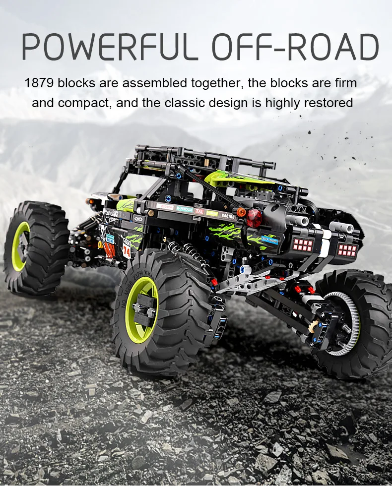 Mould King 18002 Technical Car Toys The MOC-19517 4WD RC Buggy Building Block Assembly Car Model Brick Set Kids Christmas Gift