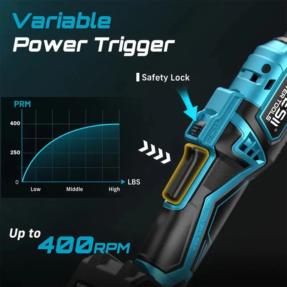 SEESII 3/8" 21V Cordless Electric Wrench 80Nm 6.3'' Extended Electric Ratchet Wrench Rechargeable Angle Wrench Car Repair Tools for Makita 18v Battery Pin