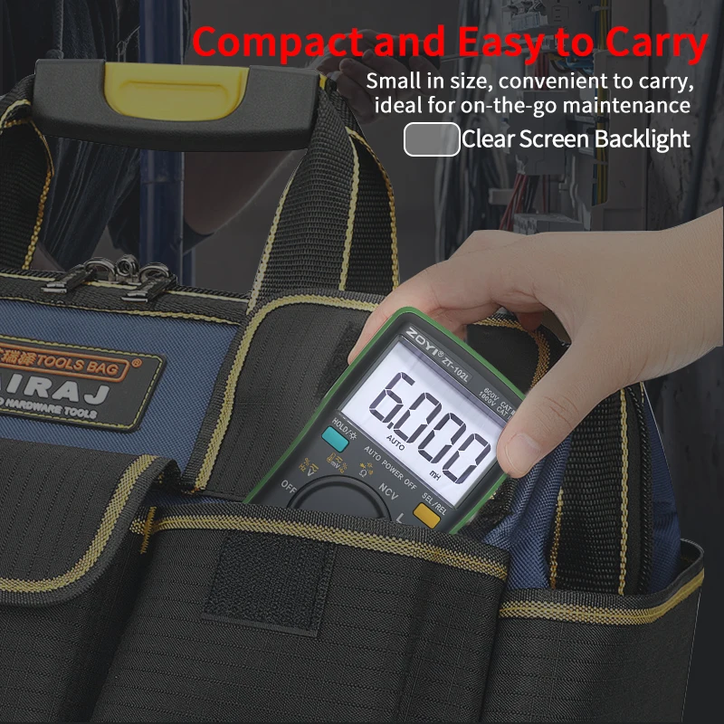 ZOYI ZT-102L Auto-Ranging Inductance 60H High-Precision Anti-Burn Multimeter with Capacitance, Temperature & NCV