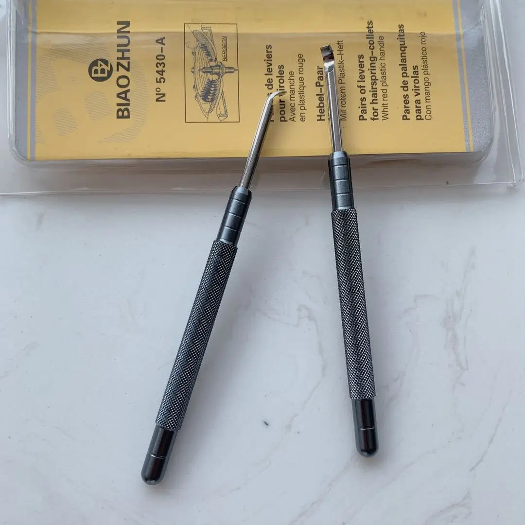 2Pcs Metal 3.5mm Watch Hand Remover Tool Watchmaker Repair Pry Levers with Flat Blade Watch Hands Lifting Tool Watch Repair Tool