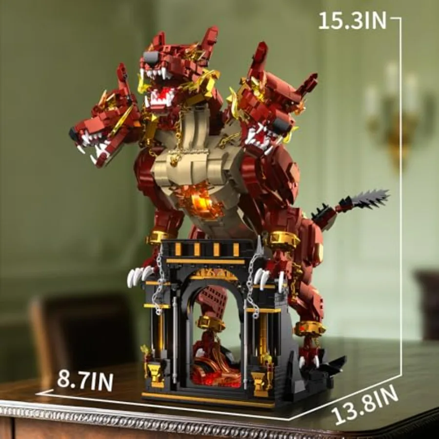 Dog Building Set for Adults Animal Toy for Home Office Decor Building Blocks with Display Stand and LED Light Ideal Gift for Ad