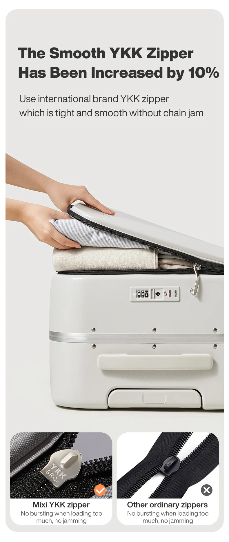 Mixi New PC Aluminum Frame Suitcase Front Opening Rolling Travel Luggage 20 Inch Carry-On 24 26 Inch M9291