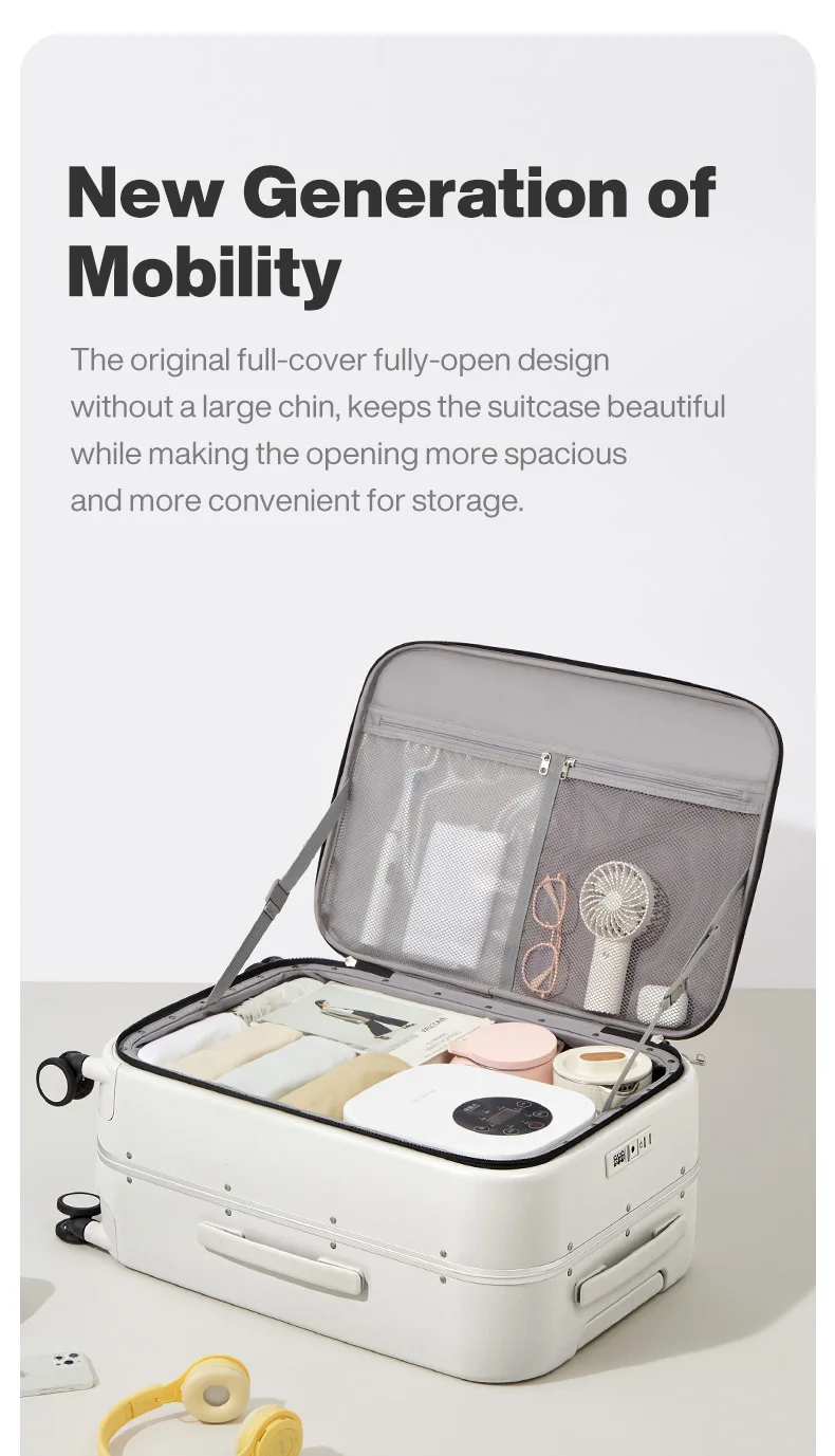 Mixi New PC Aluminum Frame Suitcase Front Opening Rolling Travel Luggage 20 Inch Carry-On 24 26 Inch M9291
