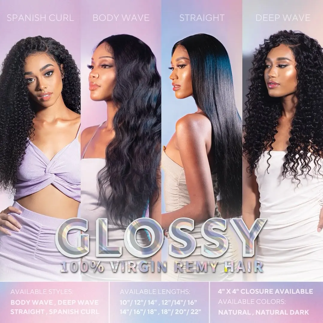 Shake-N-Go Glossy Virgin Remy Hair Weave 3 Bundles Deep Wave – Natural Shine, Full Volume, Soft Texture, Easy Styling