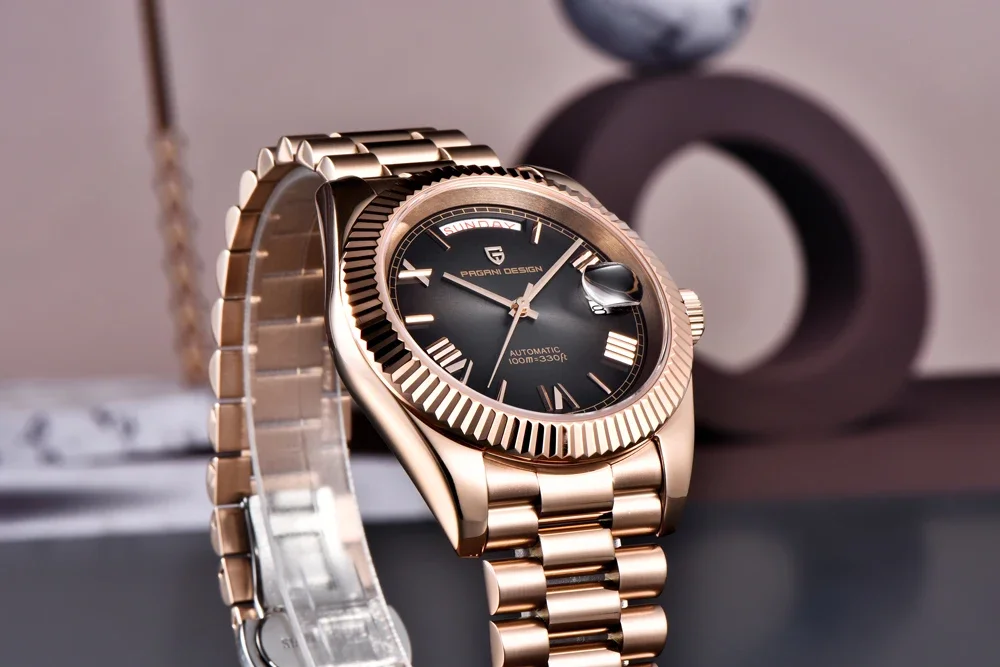 PAGANI DESIGN DD36 Men's Watches Rose Gold Luxury Automatic Watch For Men Mechanical Wristwatches Sapphire Mirror Clock Gift Man